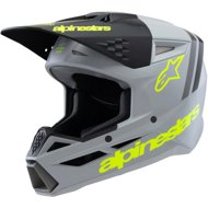 ALPINESTARS Helmet S-M3 RADIUM, children's (matt grey/fluo yellow/black) 2027 size L - Motorbike Helmet