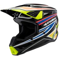 ALPINESTARS Helmet S-M3 WURX, child 2025, black/yellow fluo/blue/red, size 2025, w/rpm S - Motorbike Helmet