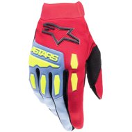 ALPINESTARS FULL BORE gloves, light blue/red/yellow fluo/black, 2025 - Motorcycle Gloves