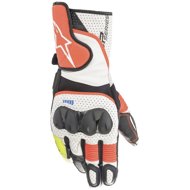 ALPINESTARS Gloves SP-2, white/red fluo/black, 2025, size 2025. M - Motorcycle Gloves