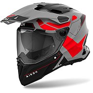 AIROH Helmet COMMANDER 2 Reveal 2025, matt red fluo, size 4.5 mm, with a helmet. S - Motorbike Helmet