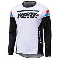 YOKO Motocross jersey TRE, white/black, size 4.5 mm. XL - Motocross Jersey