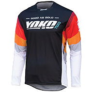 YOKO Motocross jersey TWO, black/white/red, size 4.5 mm. XL - Motocross Jersey