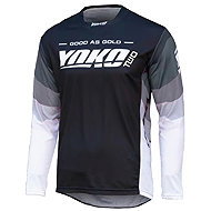 YOKO Motocross jersey TWO, black/white/grey, size 4.5 mm. M - Motocross Jersey