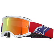 ALPINESTARS Vision 5 Corp 2026 goggles, white/blue/red, mirrored red plexi - Motorcycle Glasses