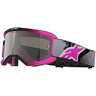 ALPINESTARS Vision 5 Lahnd 2026 goggles, pink fluo/grey/black/white, mirrored silver plexi - Motorcycle Glasses
