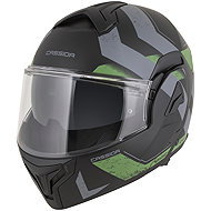CASSIDA Helmet MultiFlip Korp 2026, black matt/green/grey, size 2026 M - Motorbike Helmet