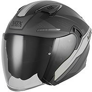 NOX Helmet N130 EKTO 2026, black matt, silver, size 2.5 mm. S - Motorbike Helmet
