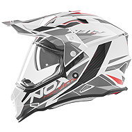 NOX Helmet N312 TRACK 2026, white, red, size 2XL - Motorbike Helmet
