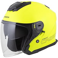 CASSIDA Helmet Jet Tech 2.0 Solid 2026, yellow fluo/black/grey, size 4.0, with a helmet. L - Motorbike Helmet