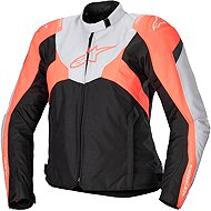 ALPINESTARS STELLA T-JAWS 4 WATERPROOF, černá/světle šedá/červená fluo, 2025, vel. L - Bunda na motorku