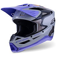 ALPINESTARS Přilba S-M3 edice JETT LAWRENCE, dětská (šedá/fialová/černá) 2027 vel. M - Motorbike Helmet