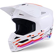 ALPINESTARS Přilba S-M3 FORCE, (bílá/žlutá/růžová/fialová) 2027 vel. S - Motorbike Helmet