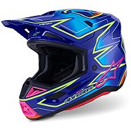 ALPINESTARS Přilba SUPERTECH S-M7 CAST, (modrá/růžová/žlutá fluo) 2027 vel. S - Motorbike Helmet