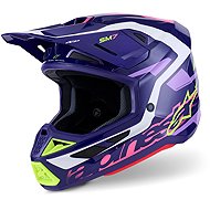 ALPINESTARS Přilba SUPERTECH S-M7 DEED, (fialová/růžová/bílá/žlutá fluo) 2027 vel. L - Motorbike Helmet