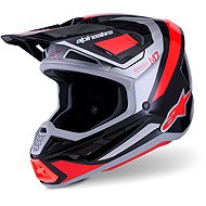 ALPINESTARS Přilba SUPERTECH S-M7 RISE, (černá/stříbrná/červená fluo) 2027 vel. XL - Motorbike Helmet