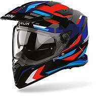 AIROH Přilba BADX-X Glitch, (modrá/červená lesklá) 2027, vel. XL - Motorbike Helmet