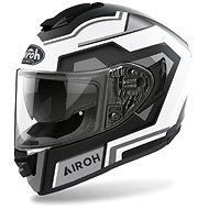 AIROH ST.501 SQUARE ST5SQ35 - black and white integral motorcycle helmet, L - Motorbike Helmet