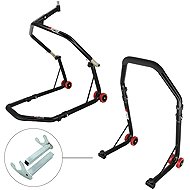 SEFIS D18 front steering rack and rear rack set - hooks - black - Motorbike Stand