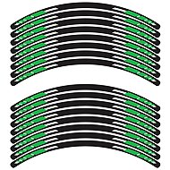 SEFIS 4-piece set of EASY motorcycle wheel covers green - Rim Stickers