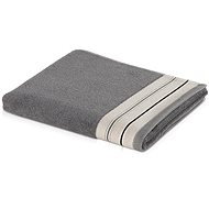 Möve Towel BOHEME solid colour with border, grey/nature, 50 x 100 cm - Towel
