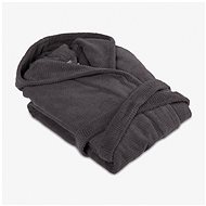 Möve Hooded bathrobe WELLBEING, colour graphite, length 135cm - Bathrobe