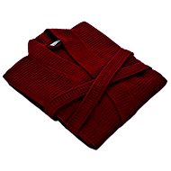 Möve Lightweight cotton bathrobe with waffle pattern, PIQUÉE, red, M - Bathrobe