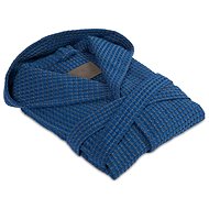 Möve Hooded bathrobe, DENIM, piquée with waffle pattern, size 4 mm. M - Bathrobe