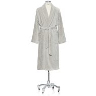 Möve Grey velour cotton robe with shawl collar and hem, 3XL - Bathrobe