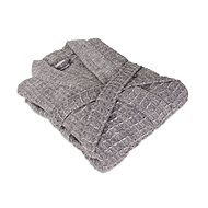 Möve CHARCOAL grey waffle robe, M + - Bathrobe