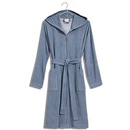 MÖVE Lightweight zipped robe with hood blue - Bathrobe