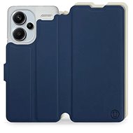 Mobiwear Soft Touch flip pro Xiaomi Redmi Note 13 Pro Plus 5G - Modré & Béžové - Phone Case