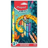 MAPED Jungle Fever Jumbo, trojhranné, 12 barev - Színes ceruza