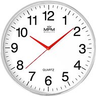 MPM Askim - stříbrnobílé - Nástěnné hodiny