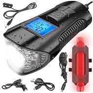 ISO 12044 Waterproof LED bike light USB, speedometer, el. 150db bell - Bike Light