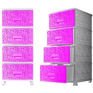 Mega Plast Monaco 44 × 38 × 90,5 cm, pink/white - Chest of Drawers