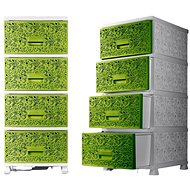 Mega Plast Monaco 44 × 38 × 90,5 cm, green/white - Chest of Drawers