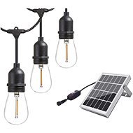 LEDSolar 10 solárna reťaz so žiarovkami, 10× E27 LED žiarovky, iPRO, 6 W, teplá farba - LED svietidlo