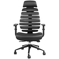 MERCURY STAR Fish Bones PDH black plastic, black leatherette - Office Chair