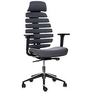 MERCURY STAR Fish Bones PDH, 3D armrests, black plastic, dark grey - Office Chair