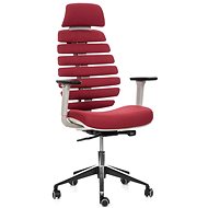 MERCURY STAR Fish Bones PDH, 3D armrests, grey plastic, burgundy - Office Chair