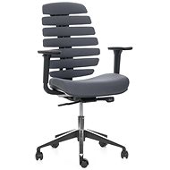 MERCURY STAR Fish Bones, 3D armrests, black plastic, dark grey - Office Chair
