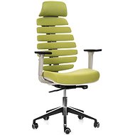 MERCURY STAR Fish Bones PDH, 3D armrests, grey plastic, green - Office Chair