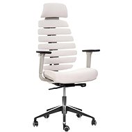 MERCURY STAR Fish Bones PDH, 3D armrests, grey plastic, off-white - Office Chair