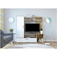 MG Living wall LIMA, white/grand oak - Living Room Wall Unit