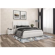 Sofos Upholstered bed VERONA 140x200 cm, white, with storage space - Bed