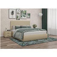 Sofos Upholstered bed STELLA 180x200 cm, cream, with storage space - Bed