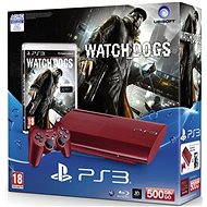  Sony PlayStation 3 Slim 500 GB New RED + Watch Dogs CZ  - Game Console