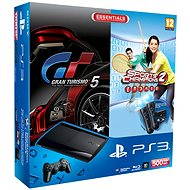  Sony Playstation 3 Slim 500 GB New Move Controller + 2x + Gran Turismo 5 + Move Sports Champ - Game Console