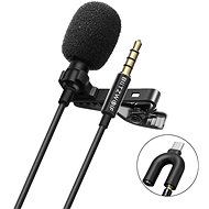 Blitzwolf BW-CM1 Lavalier microphone 3.5mm jack / USB-C 1.5m, black - Microphone